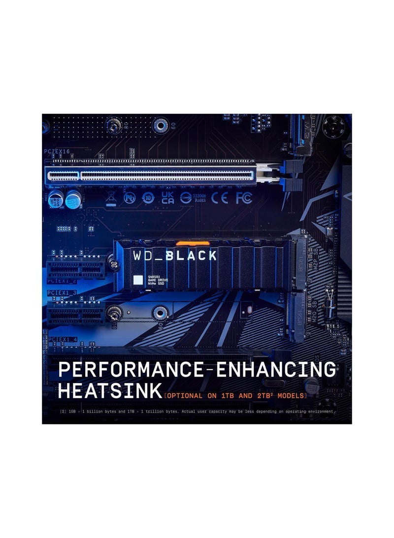 SN850X NVMe PCIe 4.0 Gaming Internal SSD with Heatsink, Up to 7300 MB/s Sequential Read & 6600 MB/s Write Speeds, M.2 2280, 1.75 Million Hours MTTF, 12000TB Endurance | WDS200T2XHE 2 TB