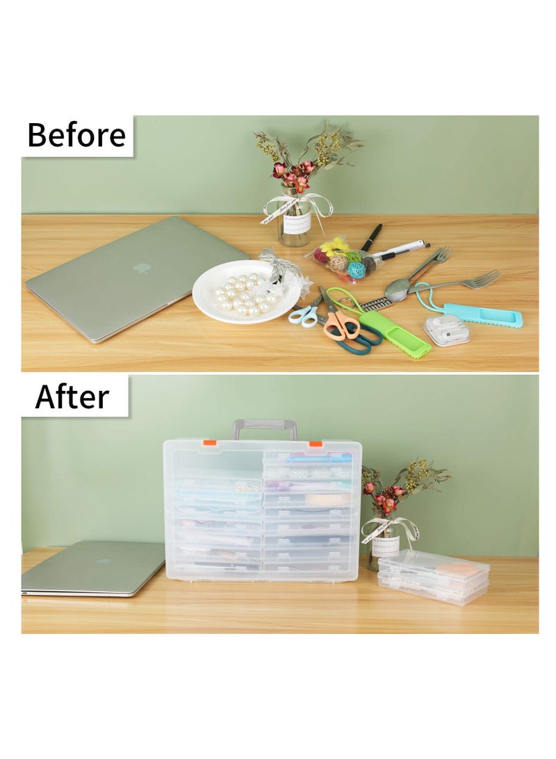 Photo Storage Box 4x6, Inner Extra Large Case Organizer Acid-Free Keeper Plastic Craft for Stickers Stamps Seeds (Clear, 18 Boxes)