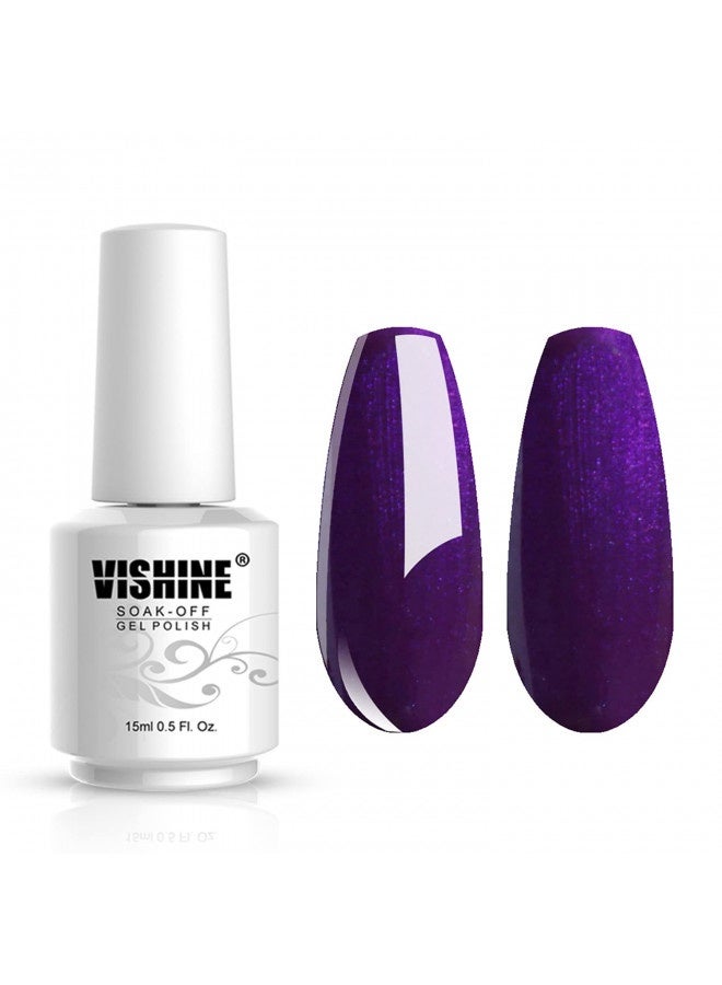 Vishine Gelpolish Manicure Diy Gel Nail Polish Lacquer Shiny Color Uv Led Soak Off Long-Lasting Glitter Blueviolet (1881)