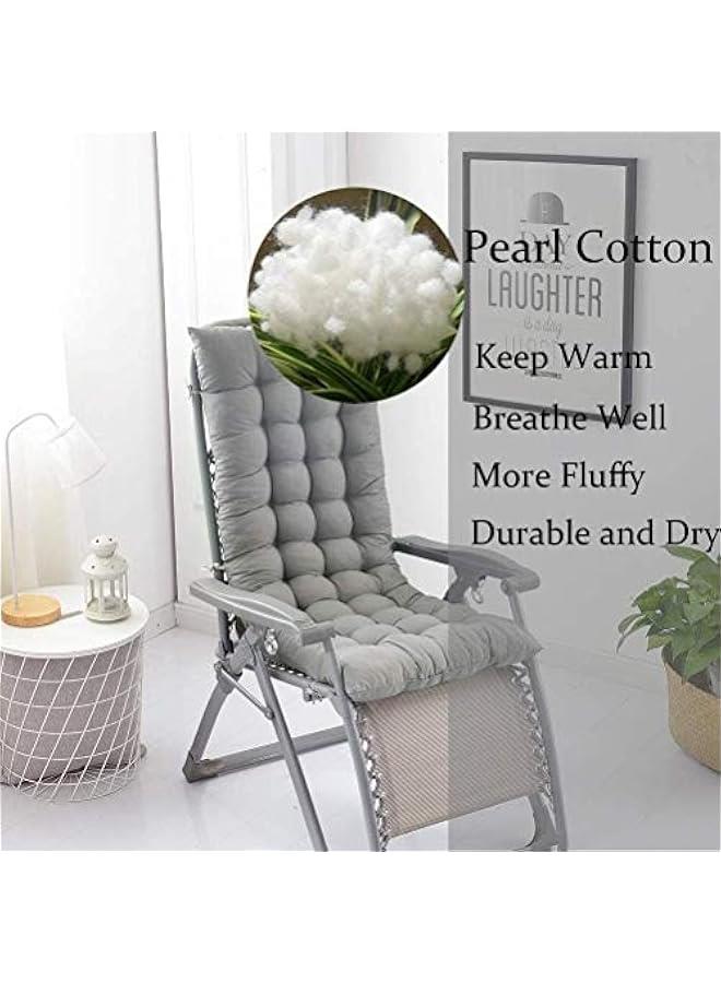 Lounge Chair Cushion Pad,Thickened Patio Garden Indoor Outdoor Rattan Recliner Portable Sustainable Sun Lounger Cushion,Window Seat Mattress Gray 48x120cm(19x47inch)