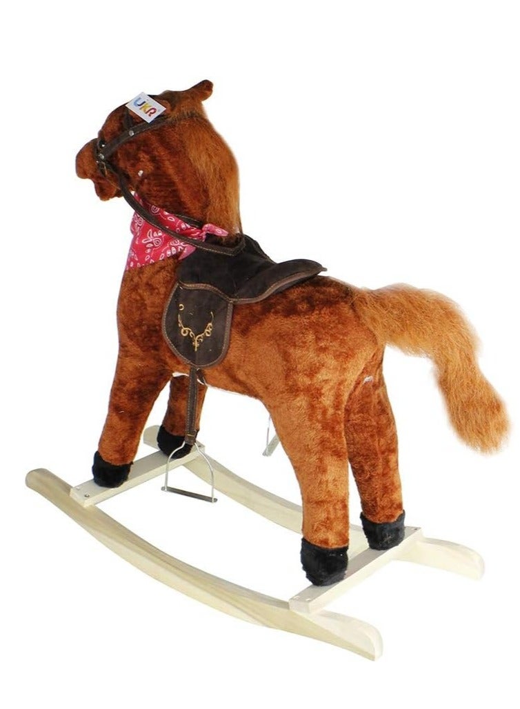 Soft Wooden Rocking Horse Ride On Toy For Rider Toddlers