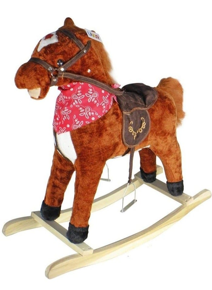 Soft Wooden Rocking Horse Ride On Toy For Rider Toddlers