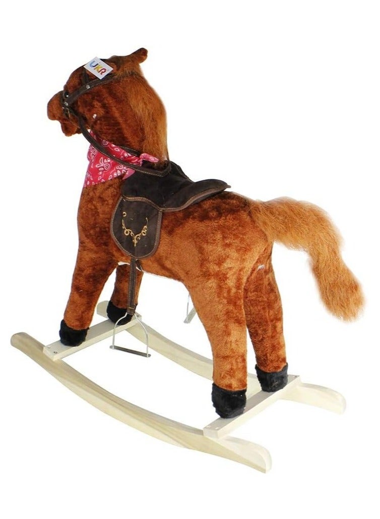 Soft Wooden Rocking Horse Ride On Toy For Rider Toddlers