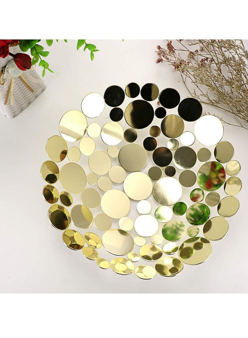 Metal Fruit Bowl Large Round Storage Baskets Creative Table Fruit Stand Decorative Round Storage Tray for Bread Fruit Snacks Candy Households Items Gold