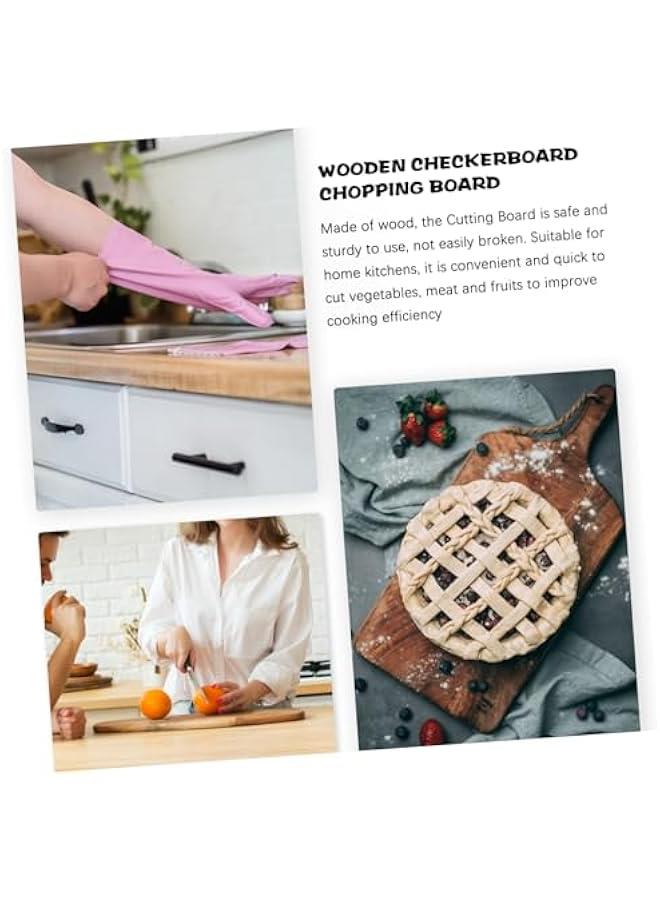 Checkerboard Cutting Board Cheese Serving Board Kitchen Cutting Board Breadboard Household Checkered