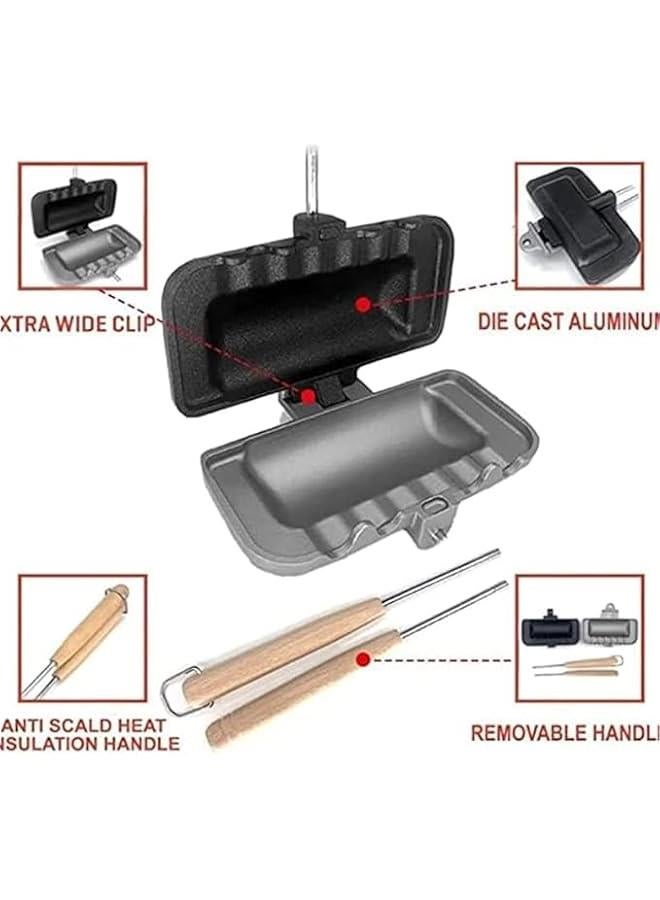 4w1h Sandwich Maker,Double-Sided Sandwich Baking Pan - Portable Non-Stick Pan for Sandwiches, Pancakes, Fried Pies, and Toast