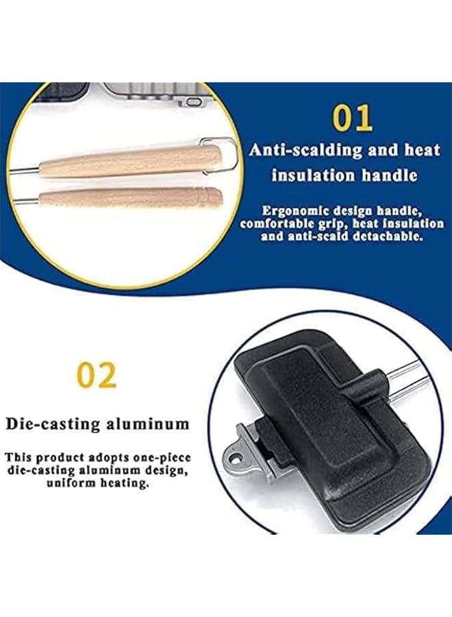 4w1h Sandwich Maker,Double-Sided Sandwich Baking Pan - Portable Non-Stick Pan for Sandwiches, Pancakes, Fried Pies, and Toast