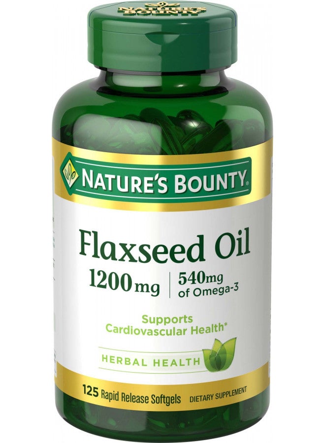 Nature's Bounty Flaxseed and Omega 3, Dietary Supplement, Supports Cardiovascular Health, 1200mg, Softgels, 125 ct