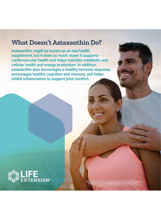 Life Extension Astaxanthin with Phospholipids 4 mg - For Eye & Heart Health + Metabolic & Cardiovascular Health - Supports Inflammatory & Immune Response - Gluten Free, Non-GMO - 30 Softgels