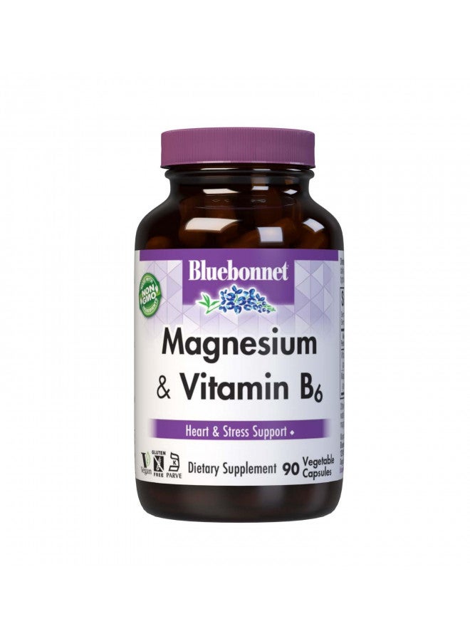 BlueBonnet Magnesium Plus B-6 Vegetarian Capsules, 90 Count