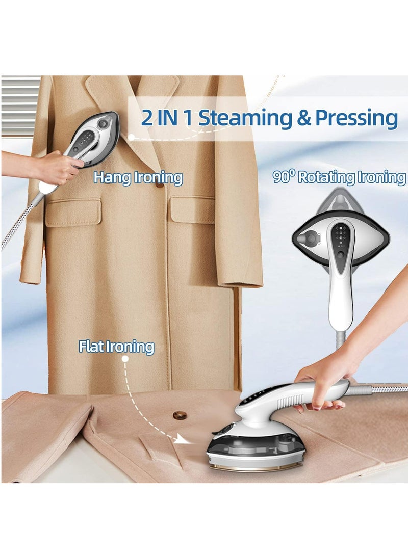 Mini Steamer Travel Iron, Portable Lightweight Steam Iron for Clothes, Iron for Dry & Wet, Ceramic Coated Soleplate, Anti Drip Clothes Iron Steam with 3 Preset Steam