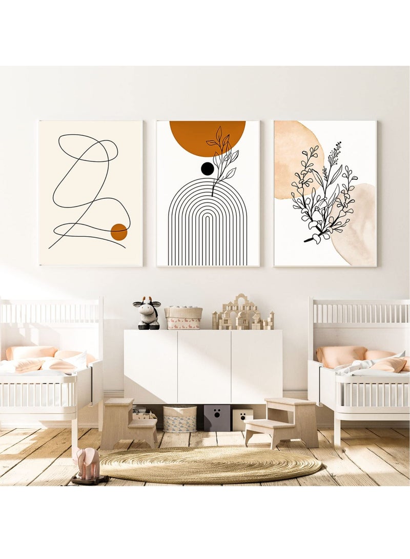 Abstract Geometric Line Art Prints - Set of 6 Modern Wall Decor for Living Room, Bedroom, Office, and Gallery Exhibition - Stylish Art for Home Decoration