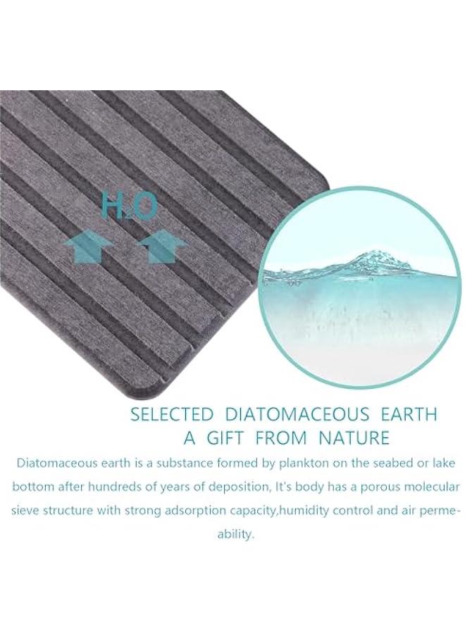 2 PCS Water Absorbent Diatomite Coasters with Grooves(12 x 4 inches), Water Absorbing Stone Used for Hand soap & Cups & Drinks Bottles & Plants and Cosmetic Bottles