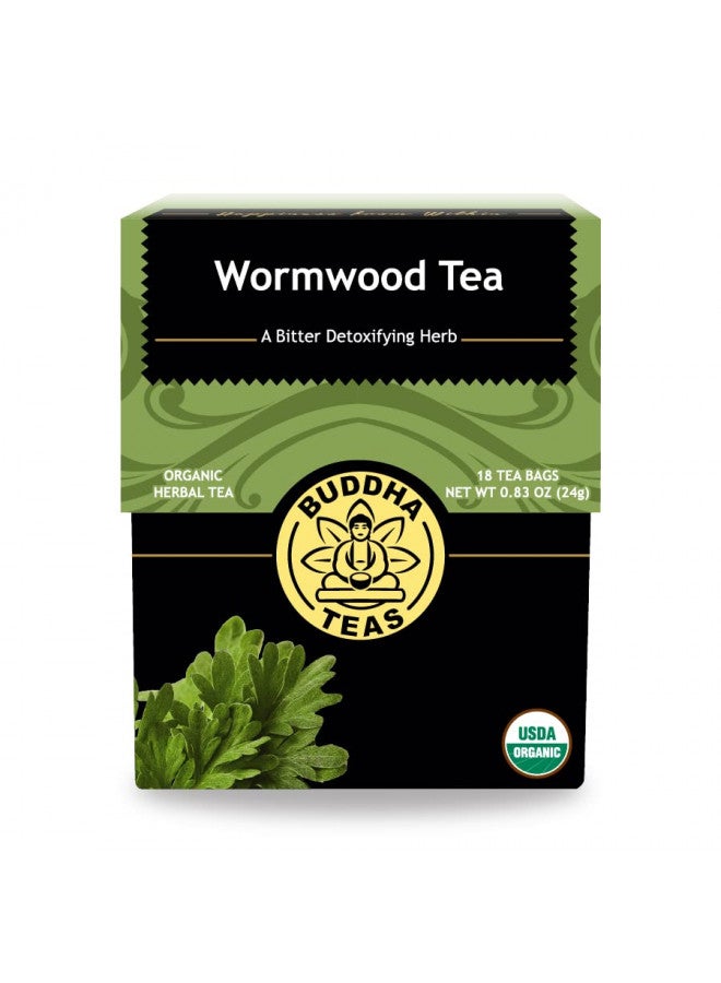 Buddha Teas Organic Wormwood Tea - OU Kosher, USDA Organic, CCOF Organic, 18 Bleach-Free Tea Bag