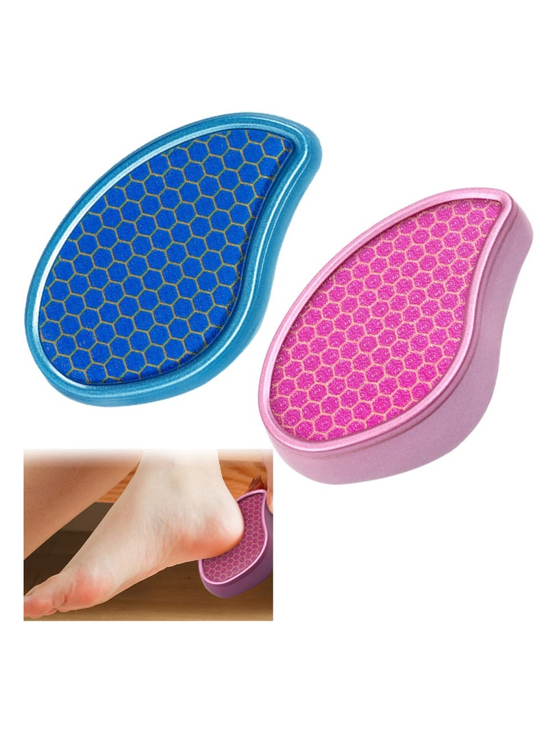 Foot Callus Remover,Hair Remover Stone Nano Glass 2 Pcs,Foot Scraper Hard Skin Remover Which Used Wet and Dry Callus Removal,for Hard&Dead Skin Foot Care(Pink+Blue)