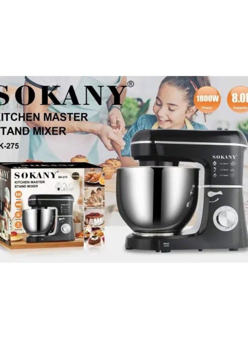 Sokany Kitchen Master Stand Mixer 8L-6 Speeds 1800 Watt Sk-275