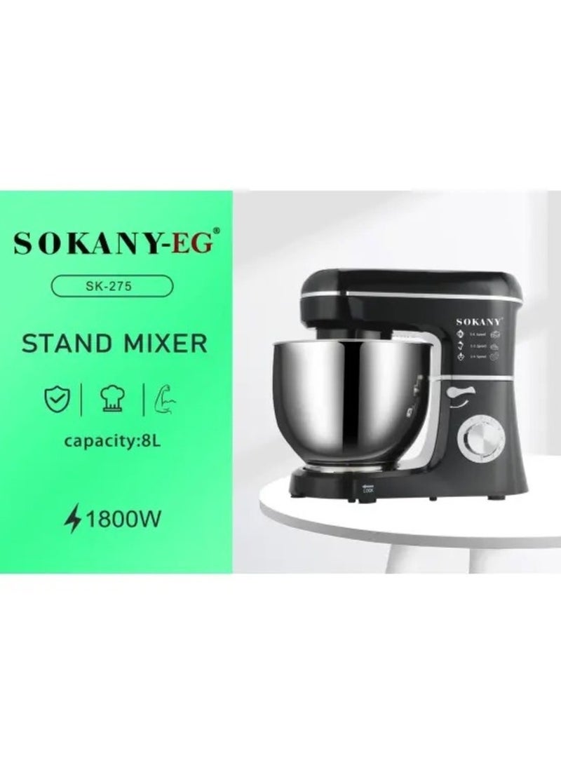 Sokany Kitchen Master Stand Mixer 8L-6 Speeds 1800 Watt Sk-275