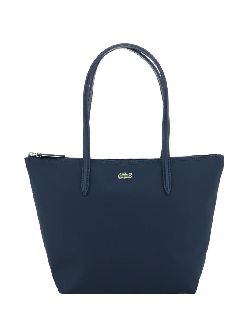 Women's L12.12 Concept Fashion Versatile Large Capacity Zipper Handbag Tote Bag Shoulder Bag Medium Dark Blue