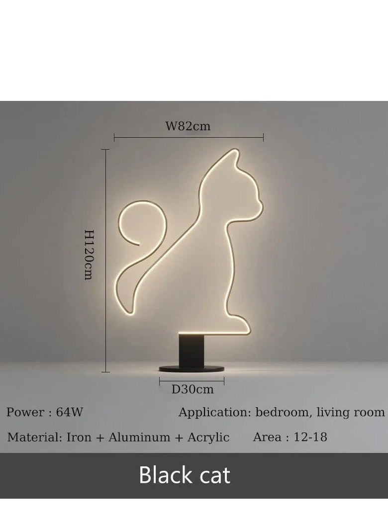 Modern Cat Shape Floor Lamp Soft Warm Light