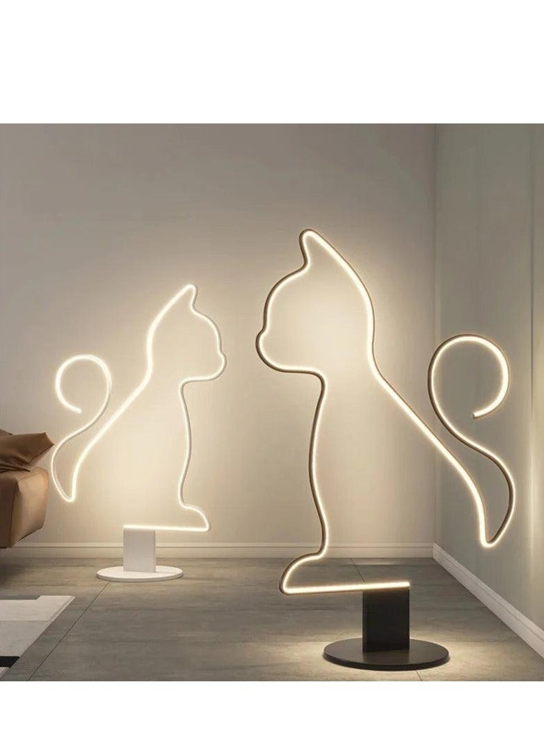 Modern Cat Shape Floor Lamp Soft Warm Light
