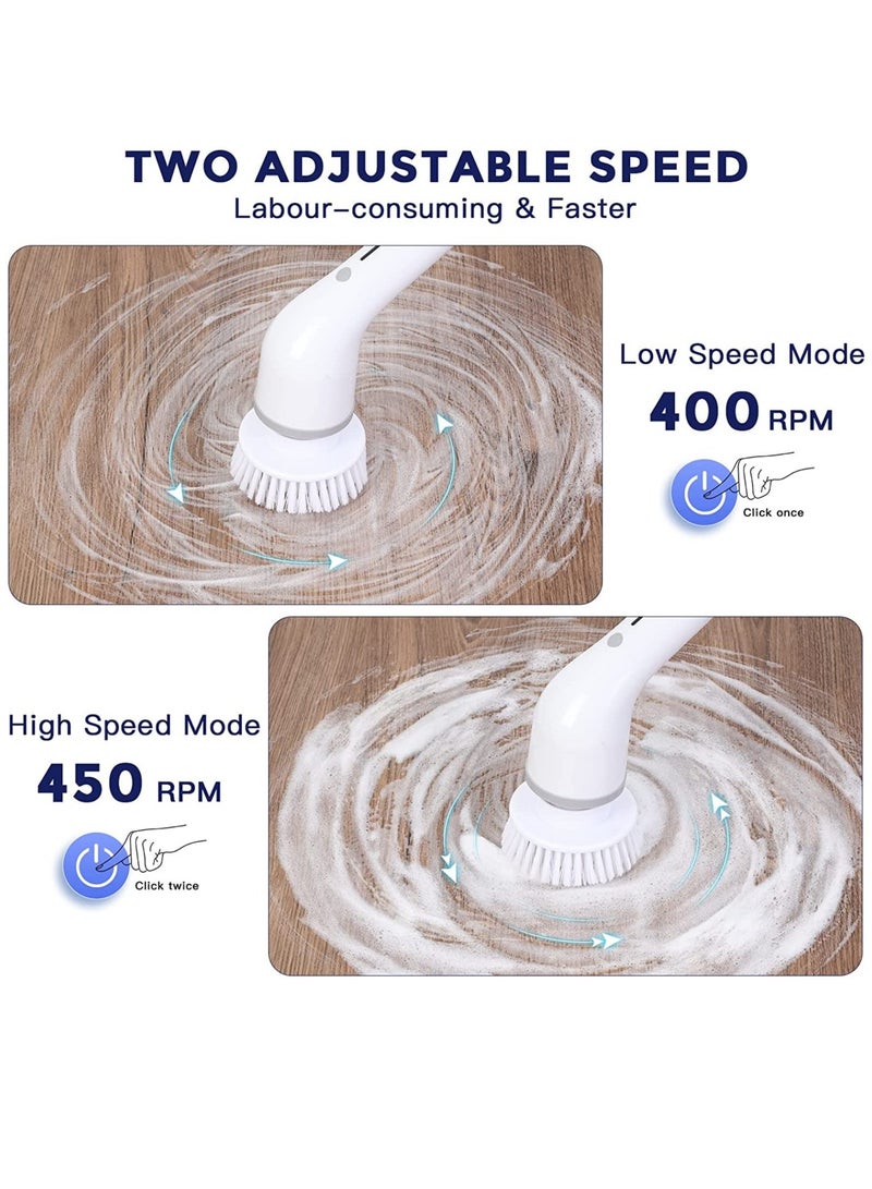 Electric Cleaning Scrubs 8-in-1 Multifunctional Electric Cleaning Brush - USB Charging Bathroom Wash Brush Kitchen Cleaning Tool Household Cleaning Brush (Gray)