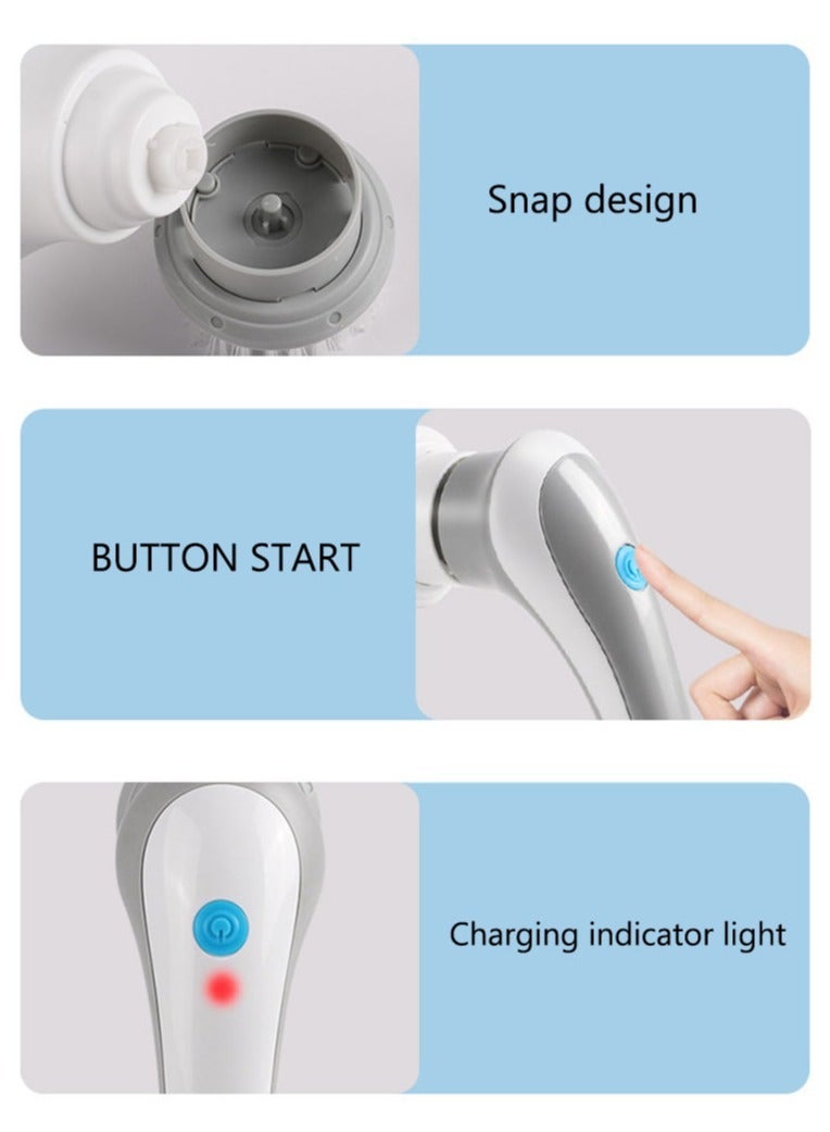 Multifunctional Electric Clean Brush 360 Degree Rotation Wireless Brush Comfortable Handle Home Appliances for House Stove Range , Electric Spin Scrubber