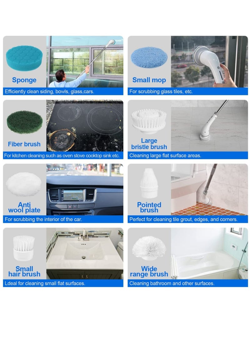 Electric Cleaning Scrubs 8-in-1 Multifunctional Electric Cleaning Brush - USB Charging Bathroom Wash Brush Kitchen Cleaning Tool Household Cleaning Brush