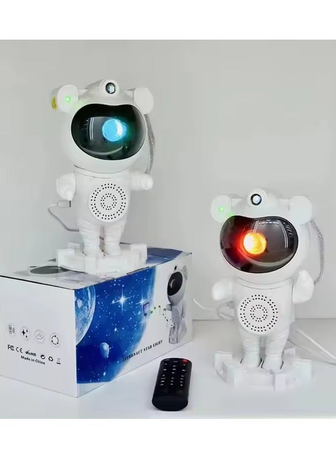 Astronaut Star Projector Galaxy Projector Light, Remote Control Spaceman Night Light with Timer with BT Music Speaker-White