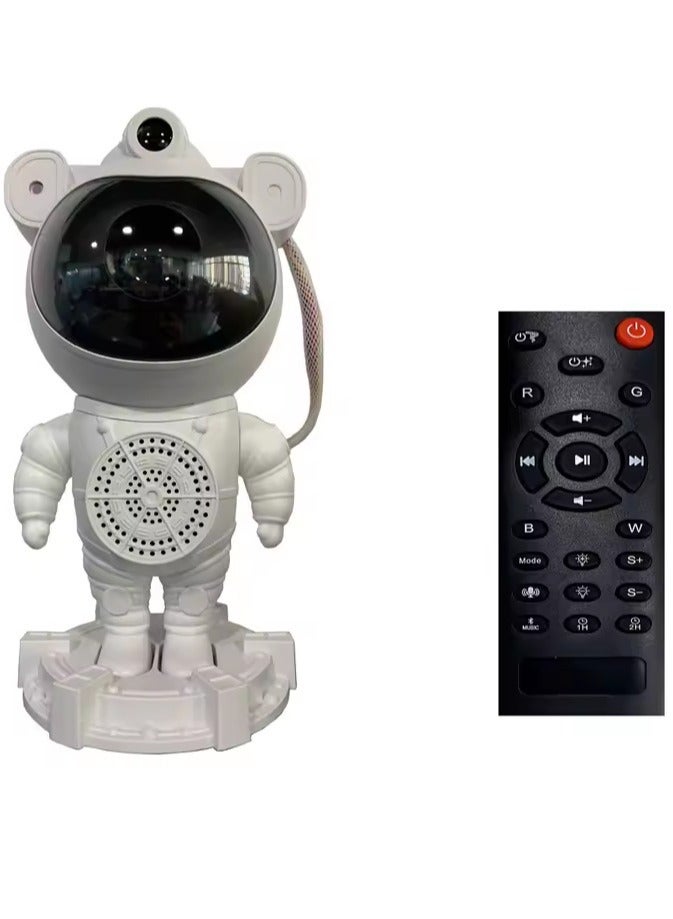 Astronaut Star Projector Galaxy Projector Light, Remote Control Spaceman Night Light with Timer with BT Music Speaker-White