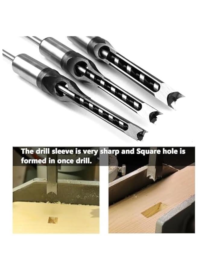 Square Hole Drill Bits for Wood,1pc 1/2 Inch HSS Woodworking Square Mortise Drill Bit