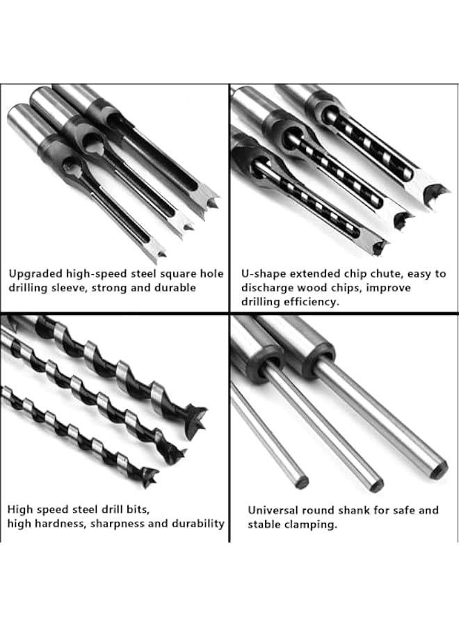 Square Hole Drill Bits for Wood,1pc 1/2 Inch HSS Woodworking Square Mortise Drill Bit