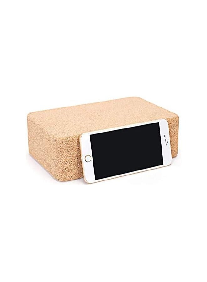 Cork Yoga Blocks, 2 Pack, 22.8x15.2x7.6cm, High Density Solid Natural Cork Yoga Brick with Comfortable Edge to Improve Balance, Strength and Flexibility