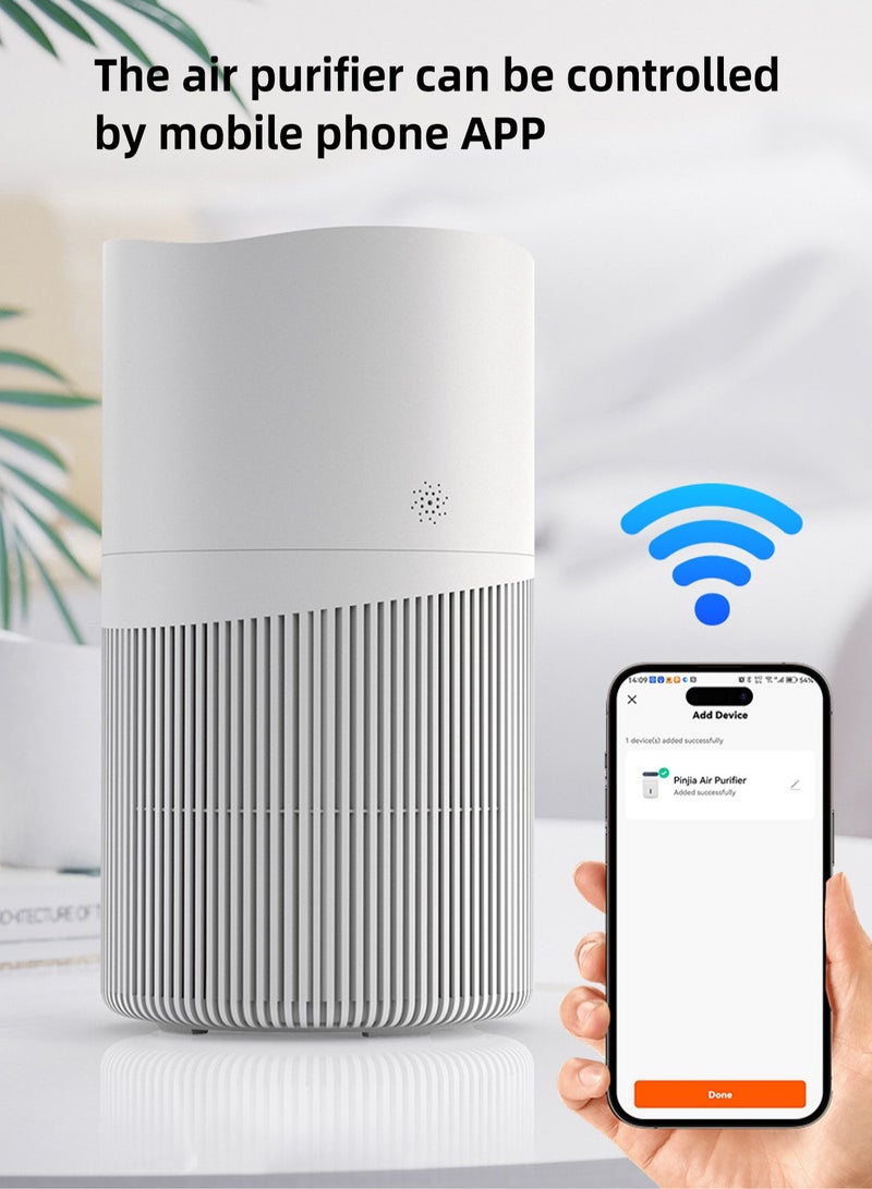 Smart Air Purifier - PM2.5 Digital Display - Air Cleaner with HEPA Filter - Deodorization, Sterilization, Remove Formaldehyde - Essential Appliances for Home and Office - PJ10