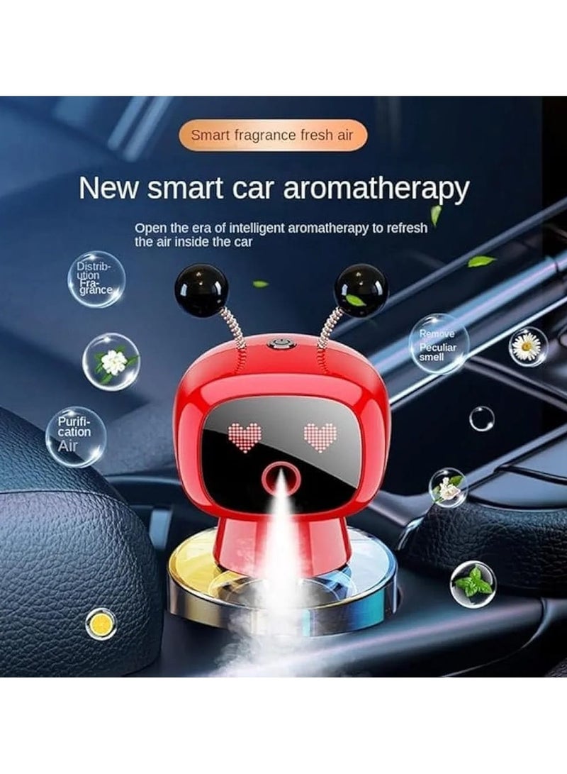 Cute Robot Car Diffuser Car Air Freshener Mini Portable Essential Oil Diffuser Car Perfume for Living Room Office Travel