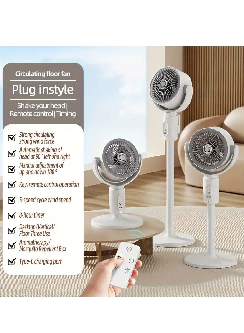 4000mAh Portable Foldable Wireless Stand Fan Air Circulation Fan with Remote Control