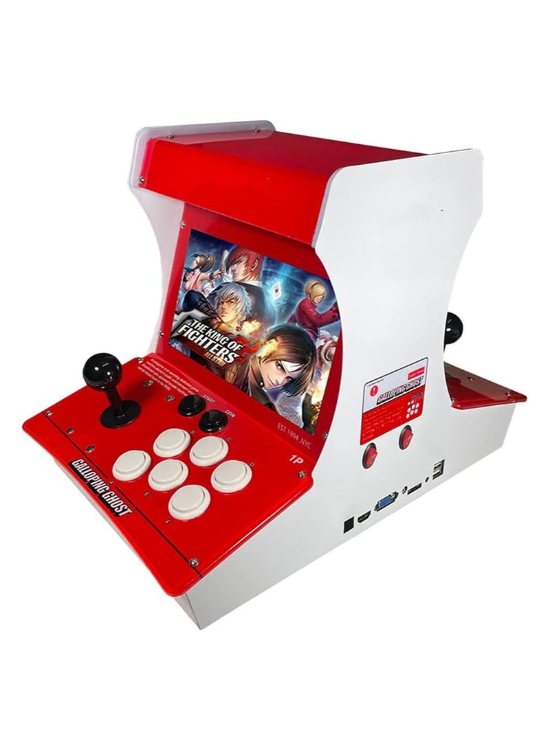 8000 Classic games in 1 Arcade Game Console Classic Retro Upright Game Machine for 2-4 Player Desktop Arcade Machine 1280PX720 HD Resolution Monitor PSP 3D Games - Red