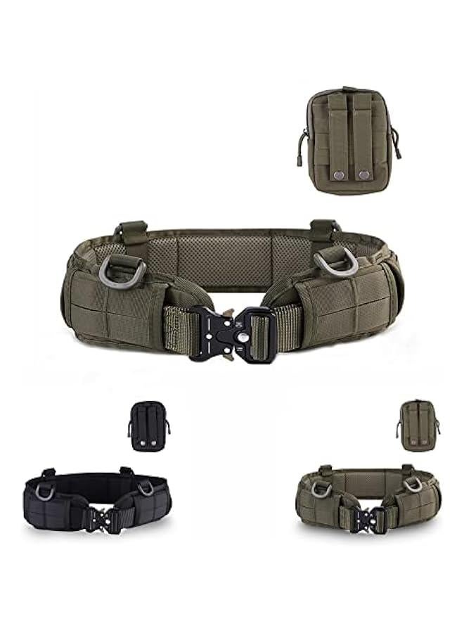 Tactical Battle Belt,MOLLE Belt,Tactical Belt Bag,Multifunctional Tactical Belt,Suitable for Rock Climbing,Hunting,Military,Shooting,Hiking(Army Green)