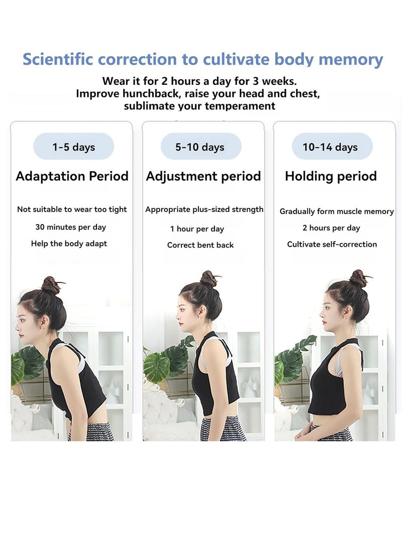 Smart Posture Corrector Upper Back Brace with Vibration Intelligent Posture Reminder Help to Keep Right Posture to Keep a Good Habit Posture Trainer for Women Kids Men