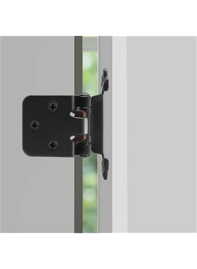 12 PCS Black Cabinet Door Hinges, 1/2 Overlay Kitchen Self Closing Hinges Hardware Replacement(6 Pairs)