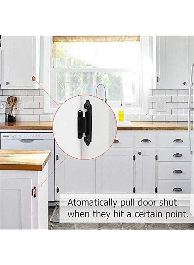 12 PCS Black Cabinet Door Hinges, 1/2 Overlay Kitchen Self Closing Hinges Hardware Replacement(6 Pairs)