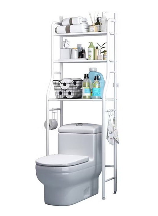 3-Shelf Bathroom Over The Toilet Rack，The Toilet Bathroom Space Saver White 65*25*155cm