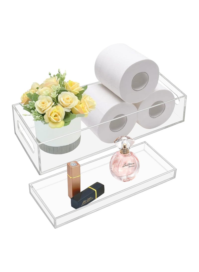 Toilet Tank Basket, Acrylic Toilet Paper Storage Basket, Modern Clear Toilet Paper Tray for Bathroom