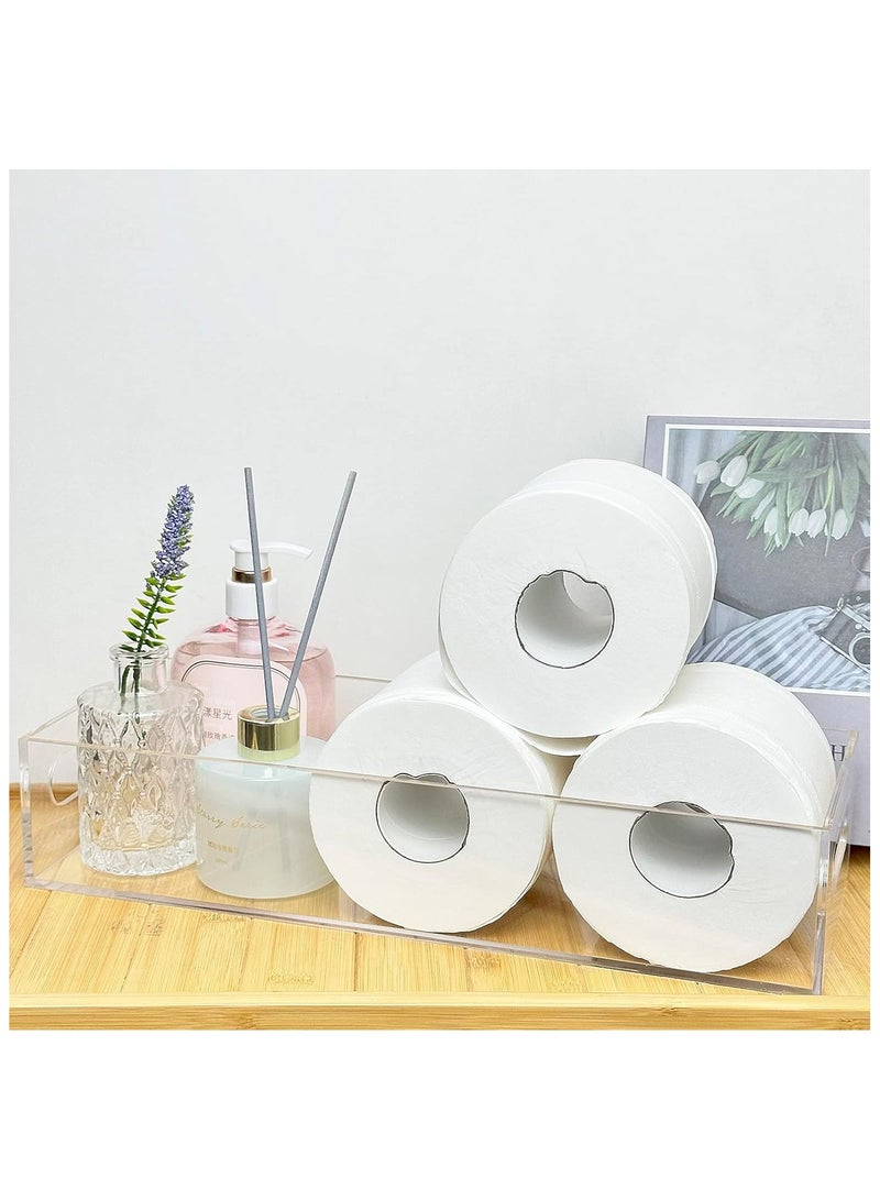 Toilet Tank Basket, Acrylic Toilet Paper Storage Basket, Modern Clear Toilet Paper Tray for Bathroom