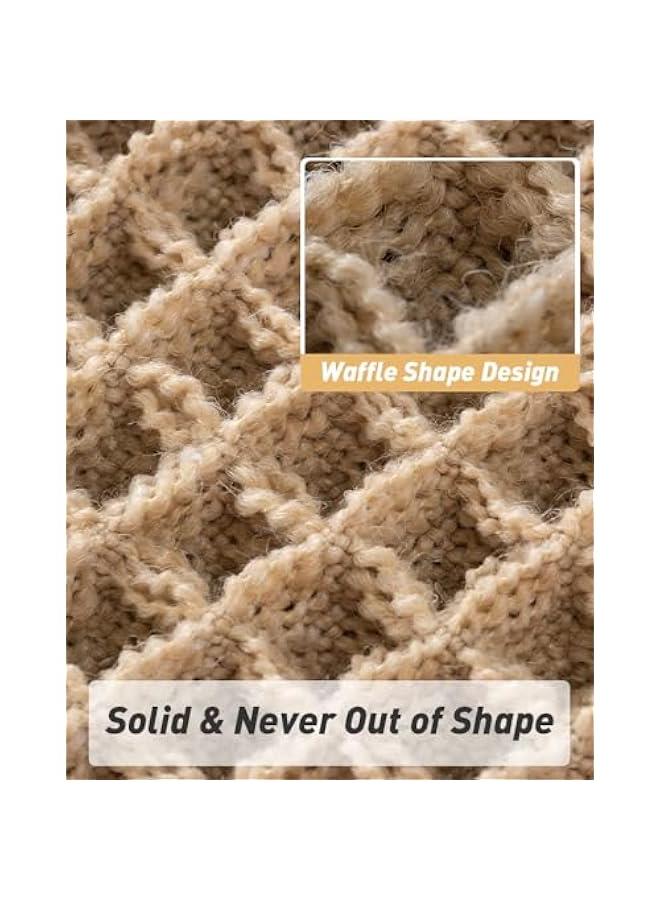 Upgraded Waffle Bath Mat, Super Absorbent Non Slip Bath Mats for Bathroom Floor, Machine Washable Bathroom Rugs with Tassels, Rubber Backed Bathroom Mats, Ultra Soft, 17 x 24, Brown