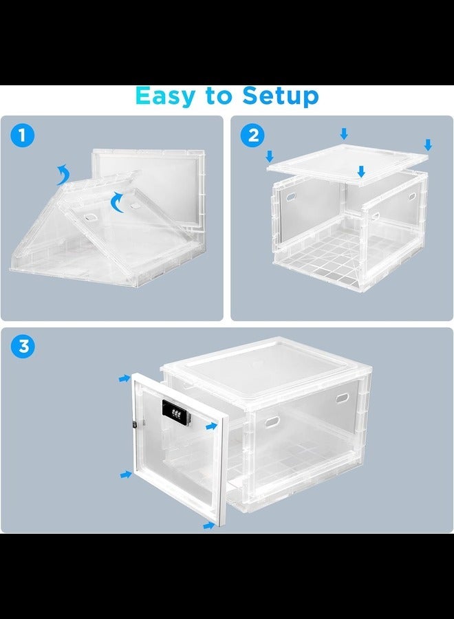 Lockable Medicine Box, Lockable Medicine Storage Box, Large Lock box for Medicine, Phone, Food and Home Safety Transparent