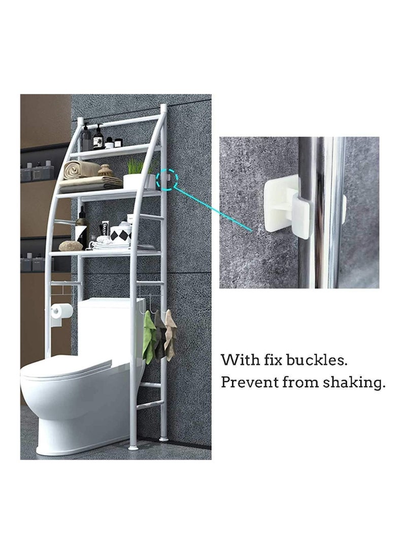 3 Layers Metal Shelf Over Toilet Space Saving Storage Rack For Bathroom Metal Toilet Cabinet Shelving Kitchen Bathroom Space Saver Shelf Organizer