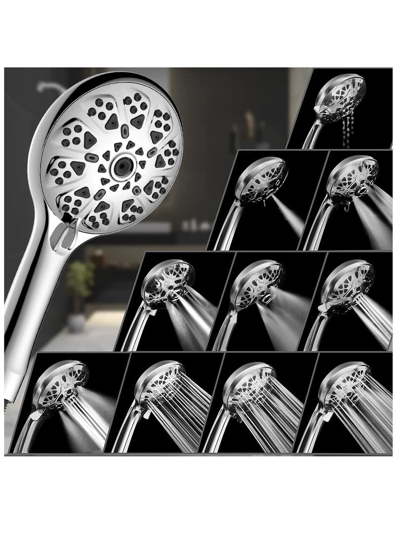 Handheld Shower Head with Filter, High Pressure Shower Head with Filter for Hard Water, Voolan 9 Spray Modes Detachable Shower Head with Upgraded Filter Water Softener, Energy Class A+++