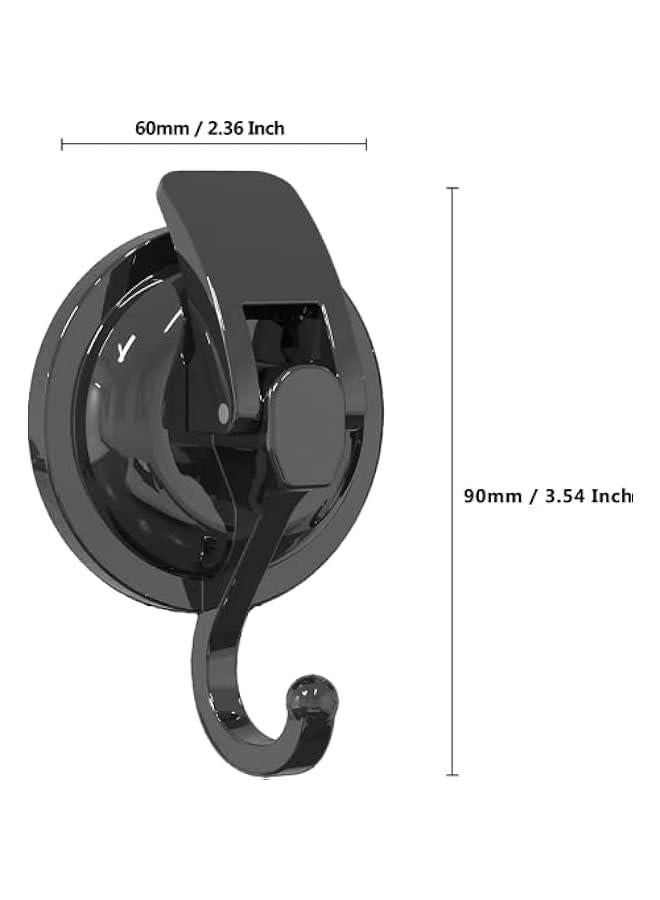 Suction Cup Hooks for Shower, Heavy Duty Vacuum Shower Hooks for Inside Shower, Gun Silver-Plated Plished Super Suction for Kitchen Bathroom Restroom, 6 Pack