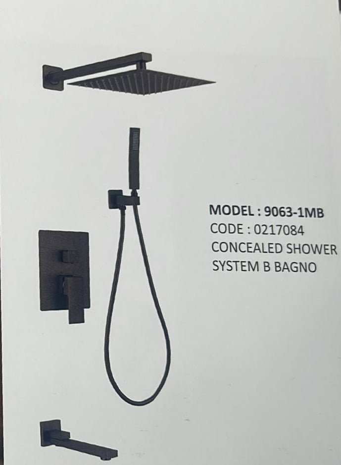 Concealed shower mixer by Bagno, BLACK, 9063-1MB