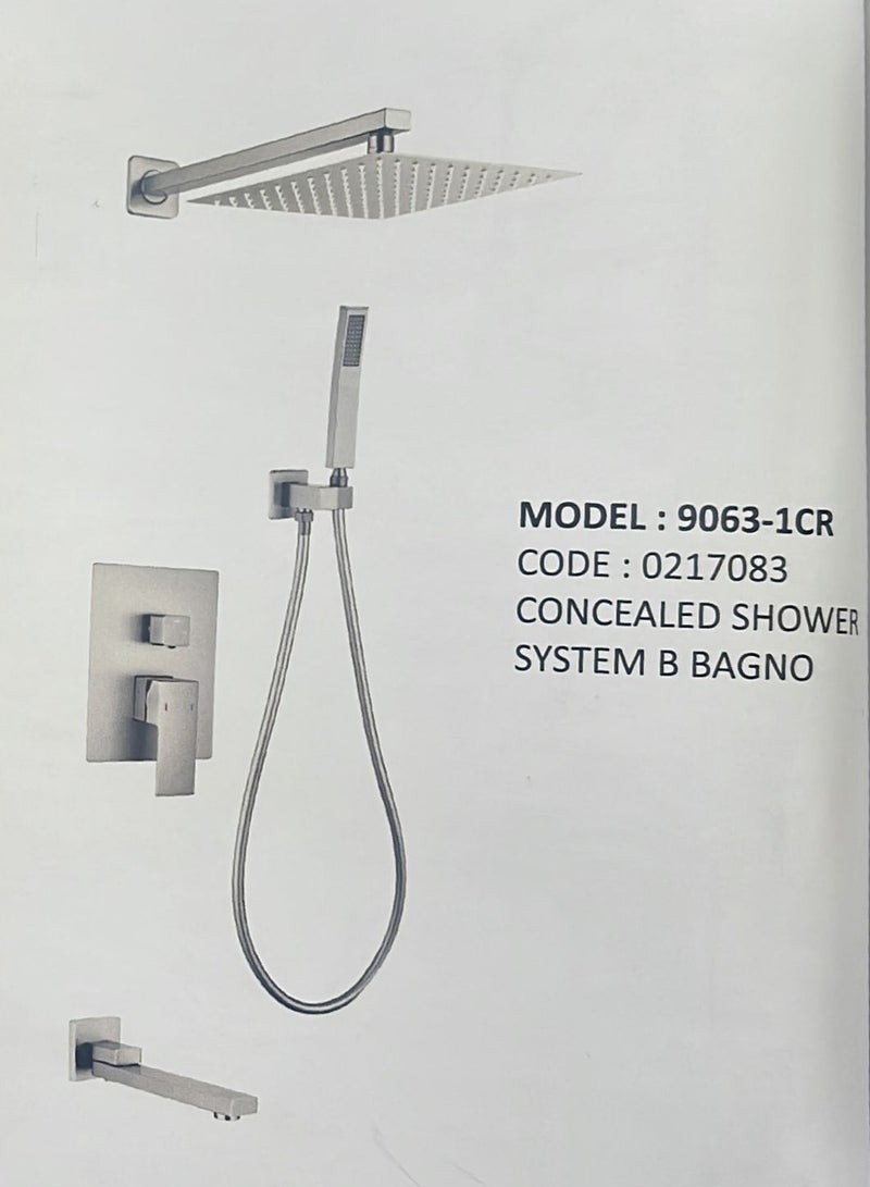 Concealed shower mixer by Bagno, silver 9063-1CR